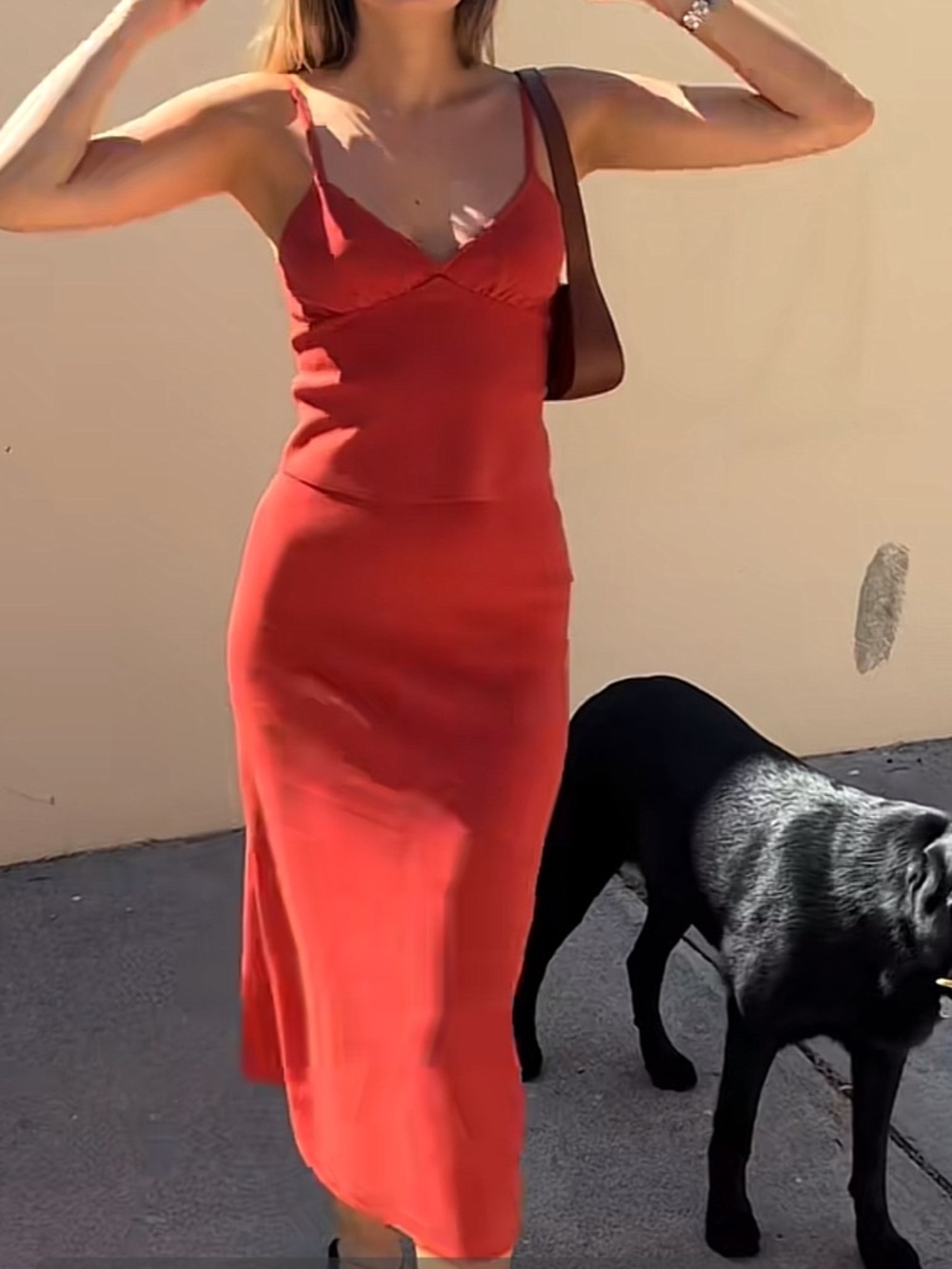 SOLD Women's Terracotta Maxi Skirt and Tank Set